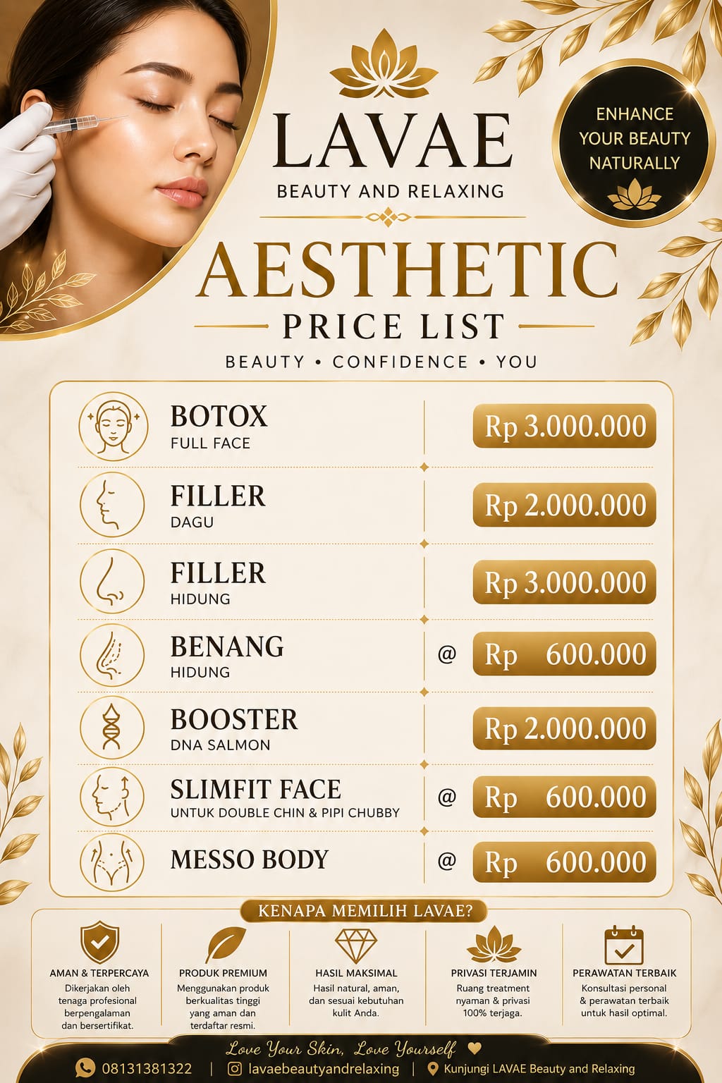 Price List LAVAE Beauty 1