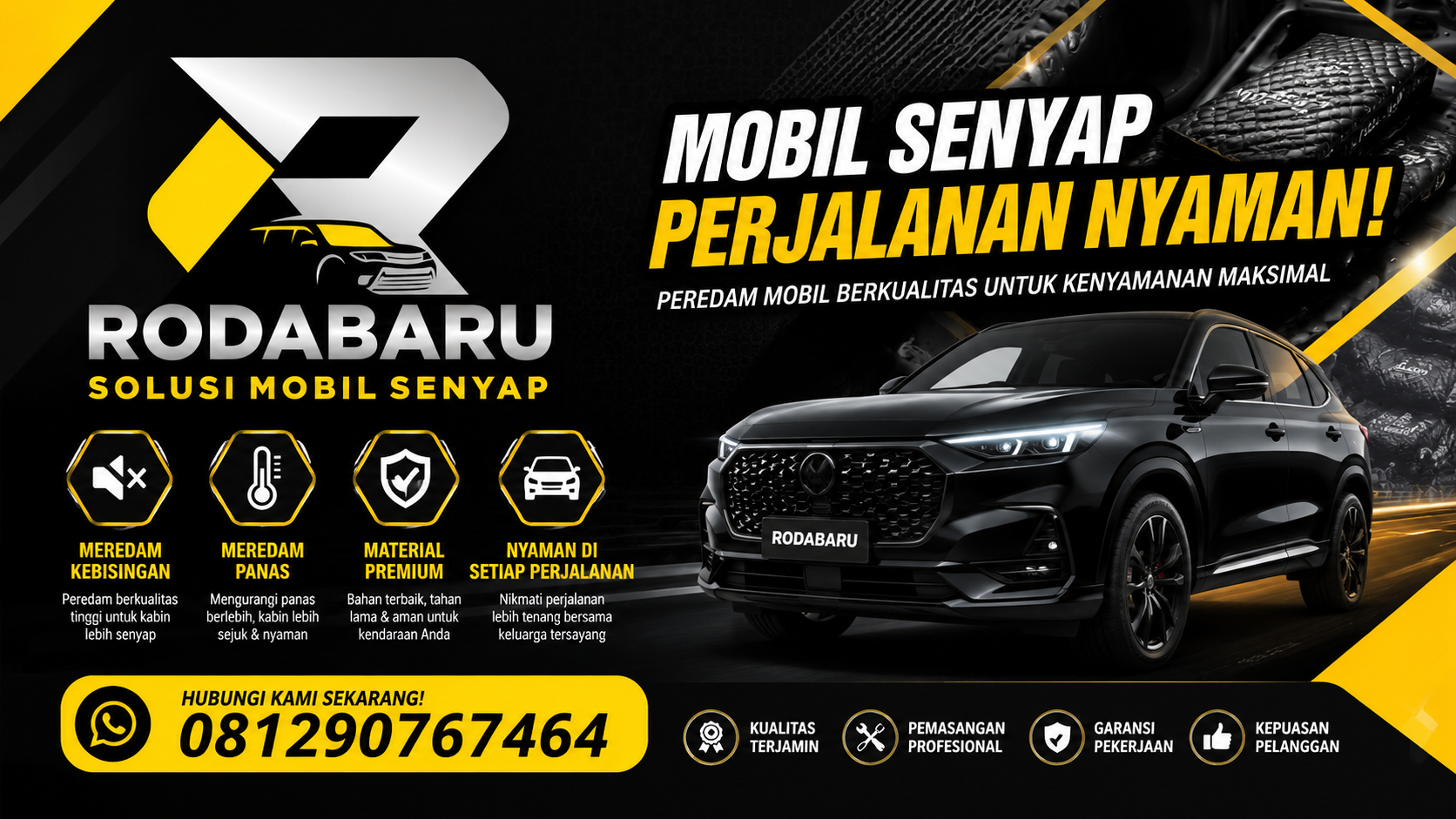 Peredam Mobil Terbaik Kami Suka Senyap - High Quality Soundproofing