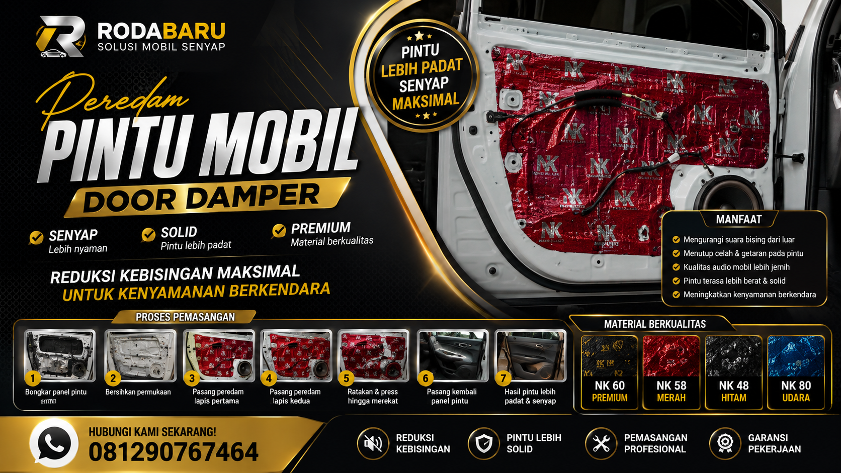 Pasang Peredam Pintu Mobil