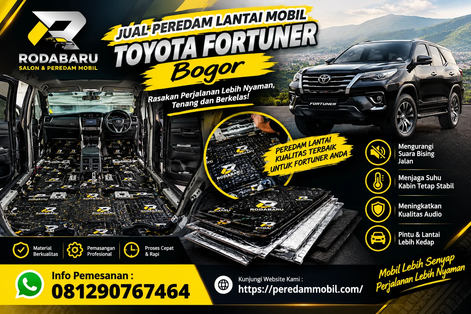 Jual Peredam Lantai Mobil Toyota Fortuner Bogor