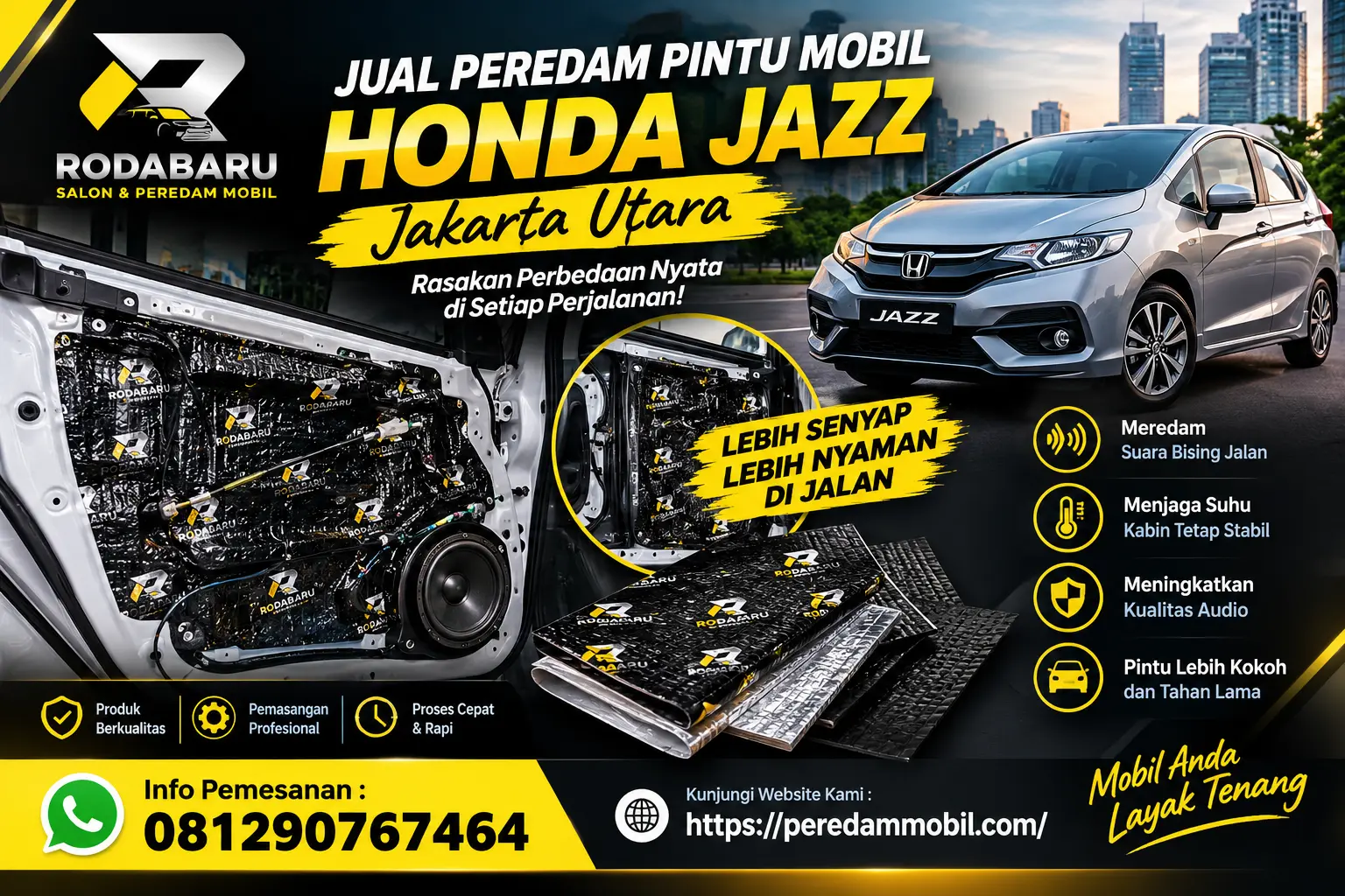 Jual Peredam Pintu Mobil Honda Jazz Jakarta Utara