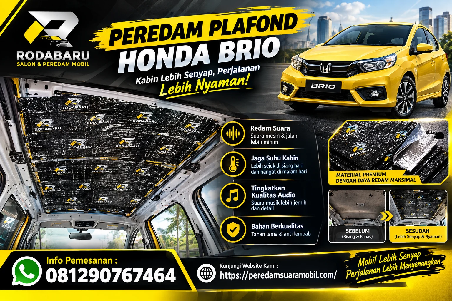 Peredam plafond Honda Brio